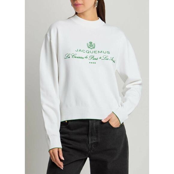 Jacquemus La Maille Venice Sweater Sweatshirt in Hotel Address White 38 US 6